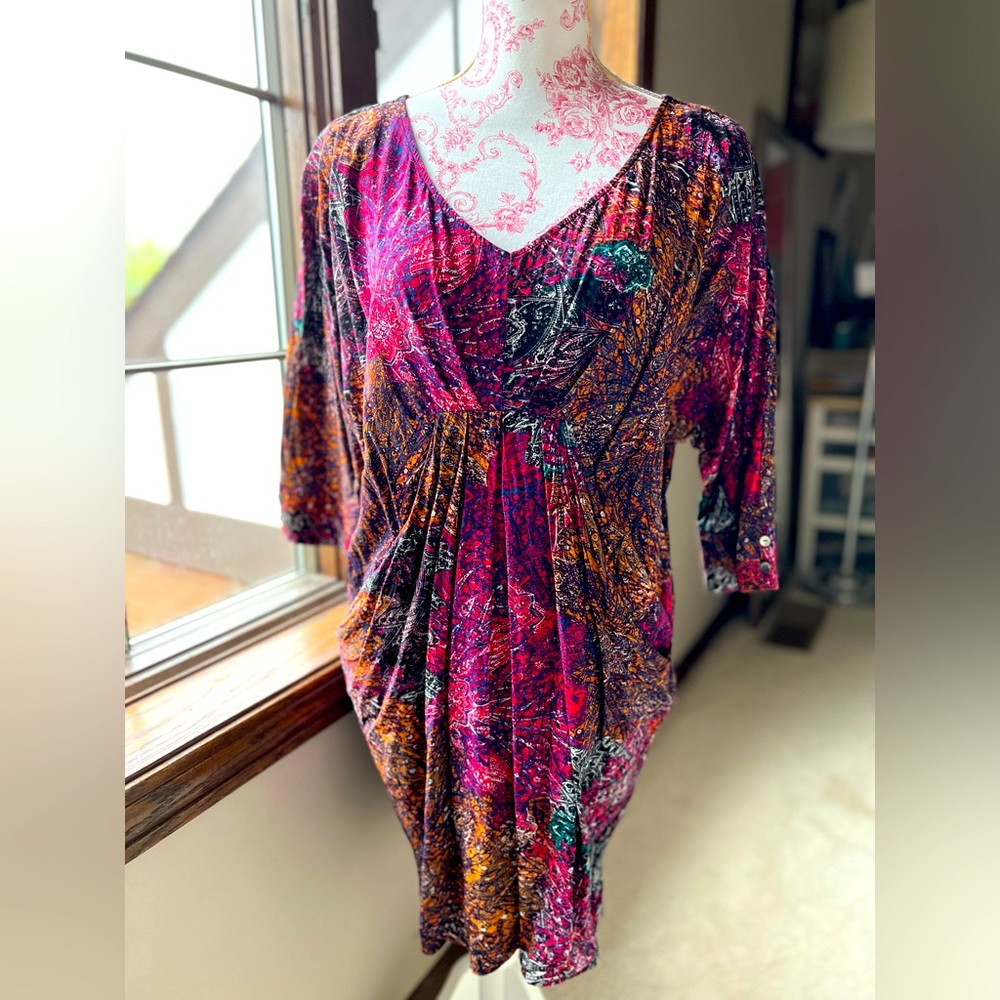Anthropologie Edme Esyllte Abstract Floral Dress size Small with POCKETS